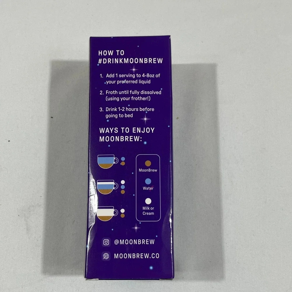 MoonBrew Handheld Milk Frother Purple Battery Operated New In Box